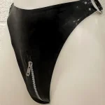 Latex High Collar Top with Garter Belt
