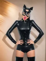 Latex Long Sleeves Female Bodysuit