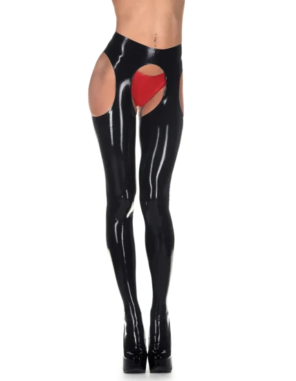 Latex Cut-Out Suspender Tights