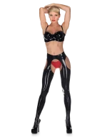 Latex Cut-Out Suspender Tights