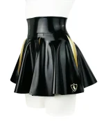 Latex High Waist Puff Cheerleader Skirt
