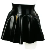 Latex High Waist Puff Cheerleader Skirt