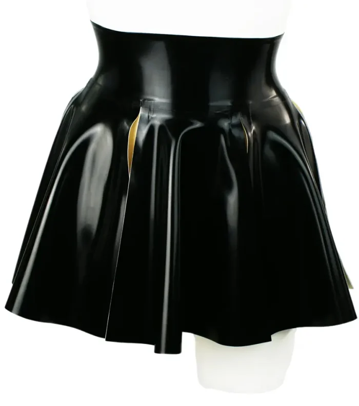 Latex High Waist Puff Cheerleader Skirt