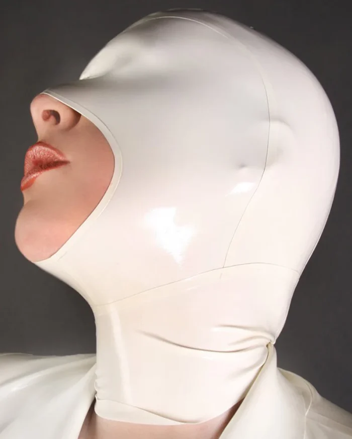 Latex Hood with Open Mouth and Eyes Closed