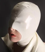 Latex Hood with Open Mouth and Eyes Closed