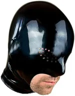 Latex Hood Mesh Eyes and Exposed Mouth