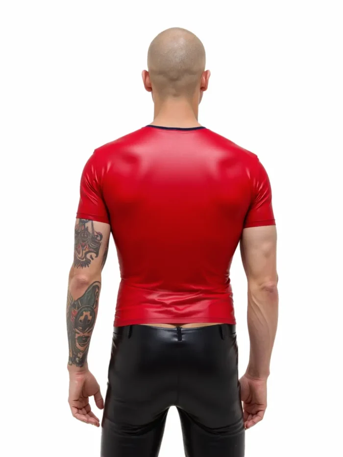 Men's Red Short length Zipper Top