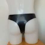 Black Latex Wrestling Singlet with Yellow Trim