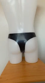 Black Latex Men??s Pouch Tight Fit Briefs