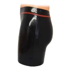 Black Latex Shorts with Red Trim and Opening