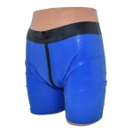 Latex Shorts With Double Zipper For Men