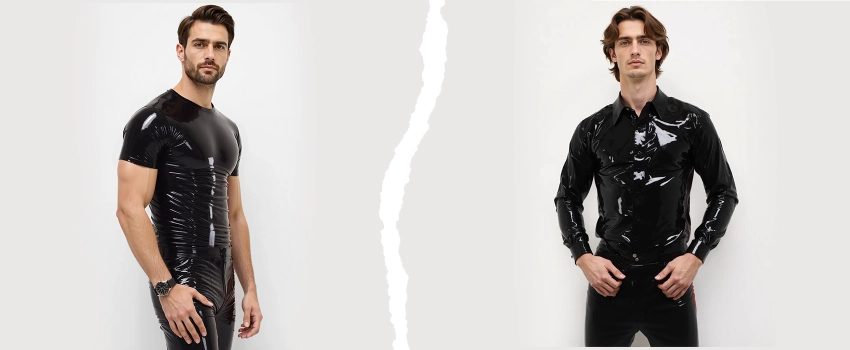 Latex Argento Short Sleeve Rubber Top