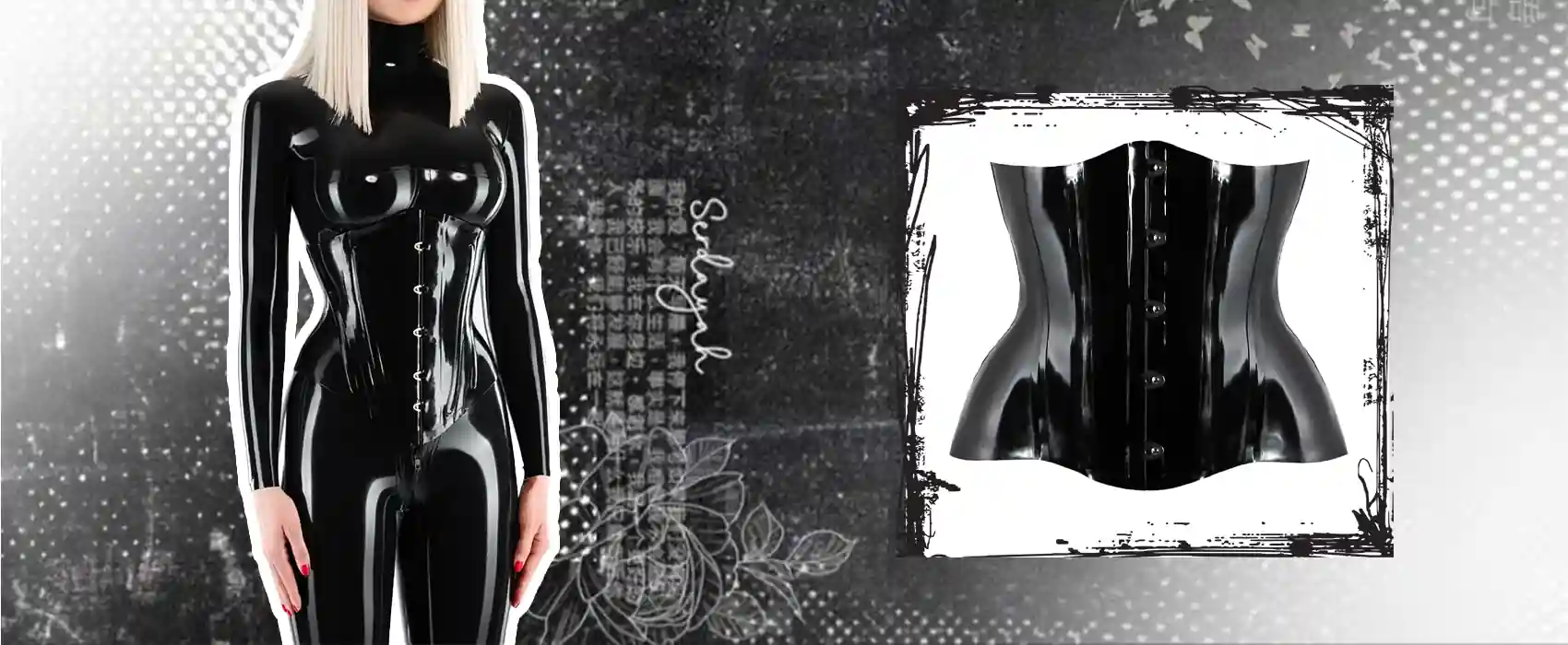 Latex CORSET with shoulder straps