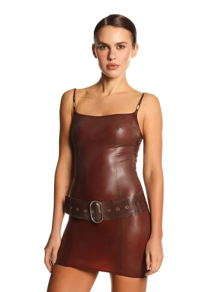 Latex Dress "Winona" Brown