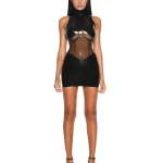 Latex Back Stitch Crotch Zip Leggings