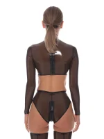 Latex Underwire Back Zip Bust Top