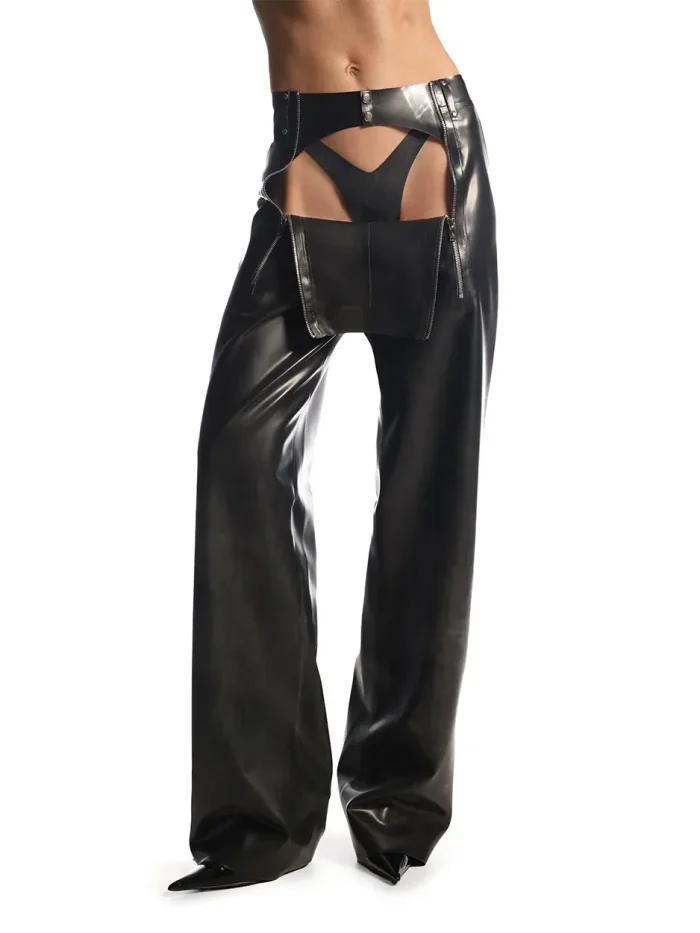 Latex Cyberpunk Zipper Pants