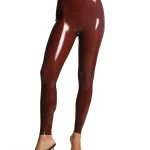 Latex Architectural High Neck Front Zip Crop Top