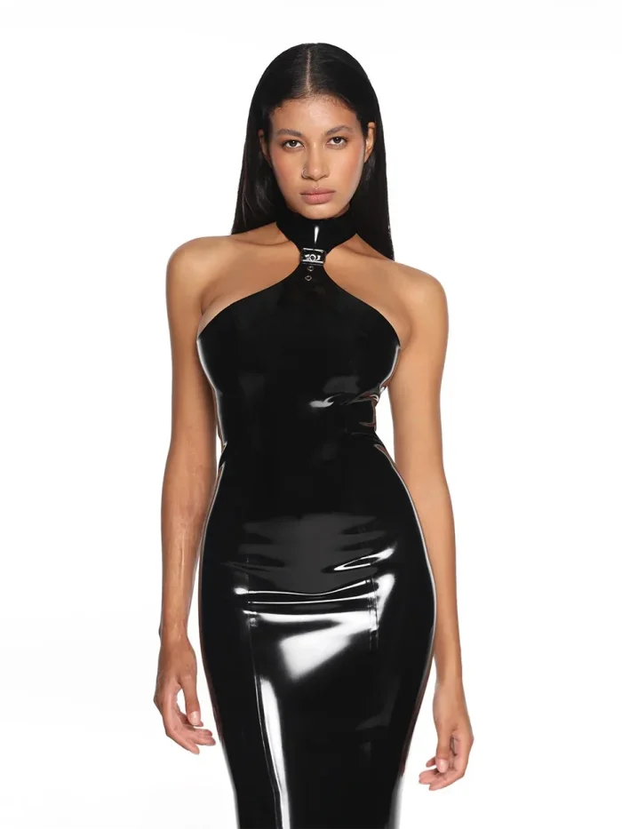Latex dress-lyra-black