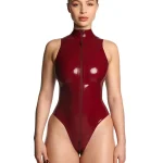Latex Hourglass Curvy Back Zip Mini Dress