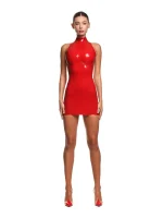 Latex Hourglass Curvy Back Zip Mini Dress