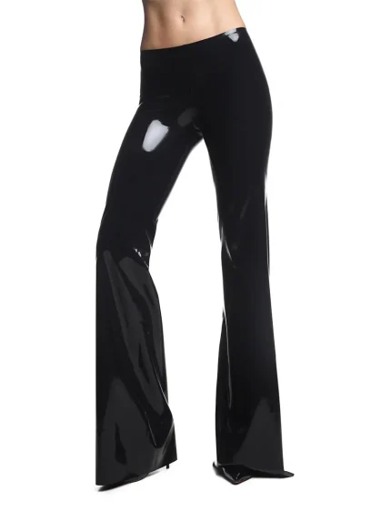 Latex Retro Low-Rise Flared Sharon Pants