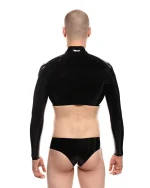 Latex Zipper Long Sleeve Crop Top
