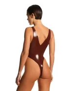 Latex bodysuit-hazel-brown
