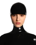 Latex Short Brim Open Face Hood