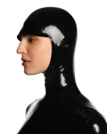 Latex Short Brim Open Face Hood