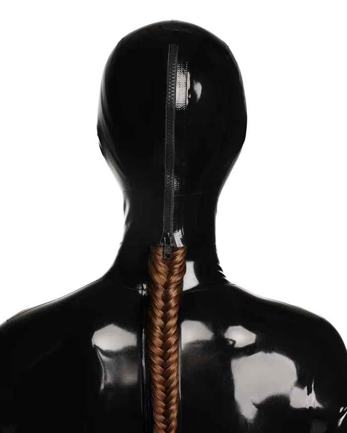 Latex Short Brim Open Face Hood