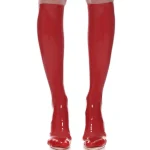 Latex Bright Red Glossy Minimal Thong