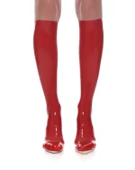 Latex Red GlossyKnee-High Socks
