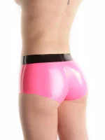 Latex Hot Pants With Contrast Black Waistband